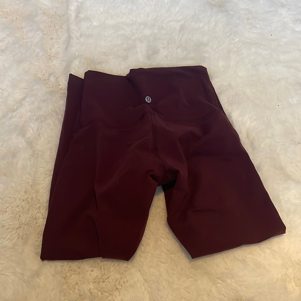 burgundy lululemon leggings